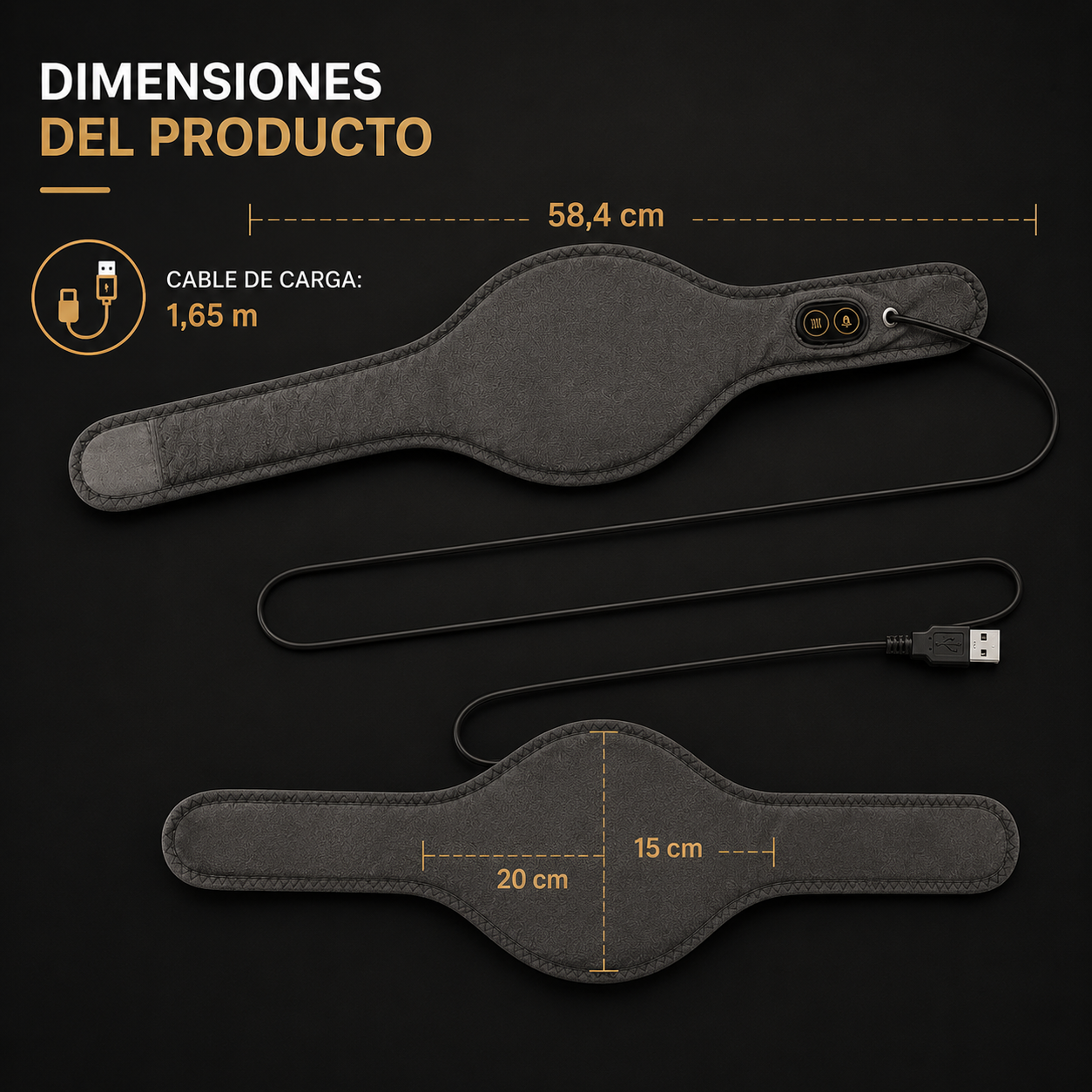 Masajeador Térmico Portátil para Cuello con Vibración USB