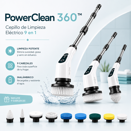 PowerClean 360™ Cepillo de Limpieza Eléctrico 9 en 1