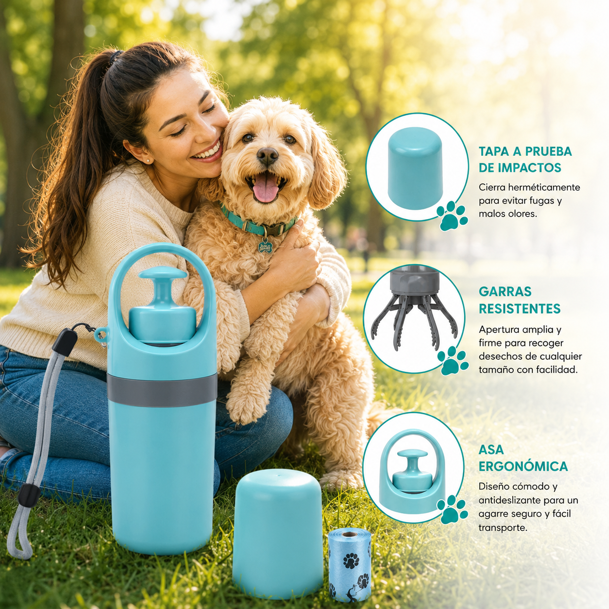 Recogedor Portátil Excrementos mascotas
