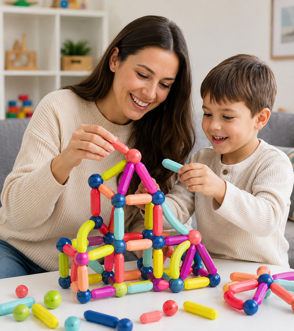 MagicKids™ | Bloques de Construcción Magnéticos Educativos – 64 Piezas