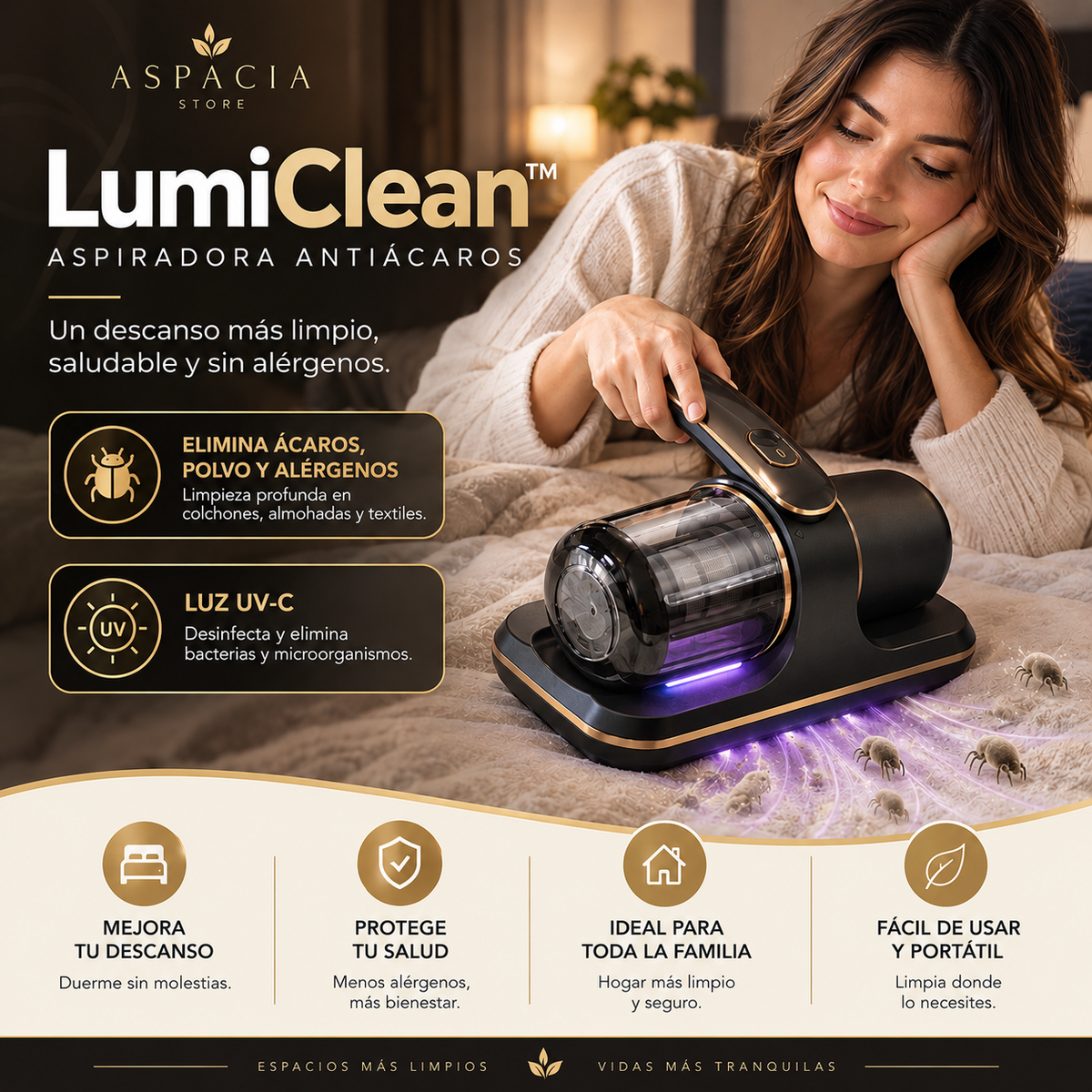 🦠LumiClean™ ASPIRADORA INALAMBRICA ANTIACAROS
