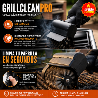 GrillClean Pro™ + 12 Pares de Guantes Gratis